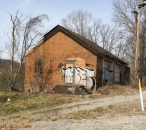 Tagging at the old water treatment plant, Baden, Pennsylvania. c. 2016. Source: Ellwood City Leger